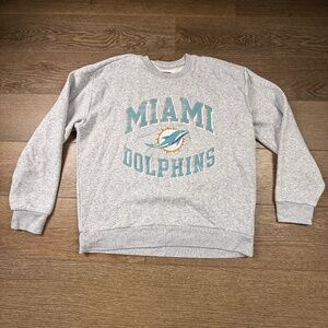Abercrombie & Fitch x NFL Miami Dolphins Crewneck Sweatshirt, L, Gray, Relaxed